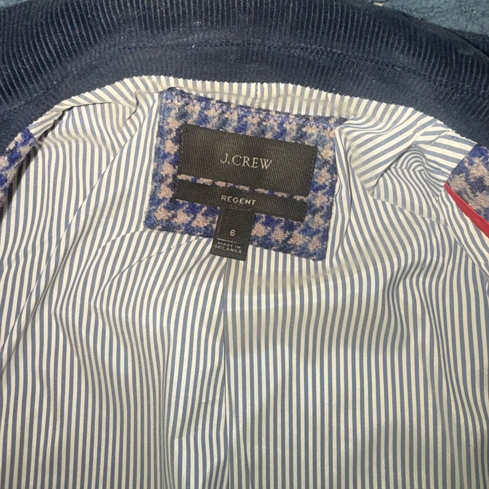 Jcrew Wool Houndstooth Jacket - Blue - image 4